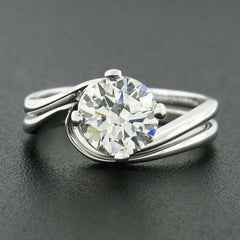 Jabel Platinum GIA Round Diamond Solitaire Engagement Ring & Wedding Band Set