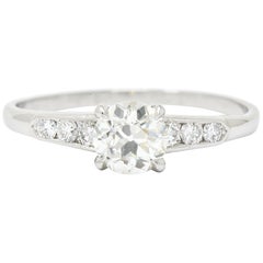 Jabel Retro 1.18 Carat Old European Diamond Platinum Engagement Ring GIA