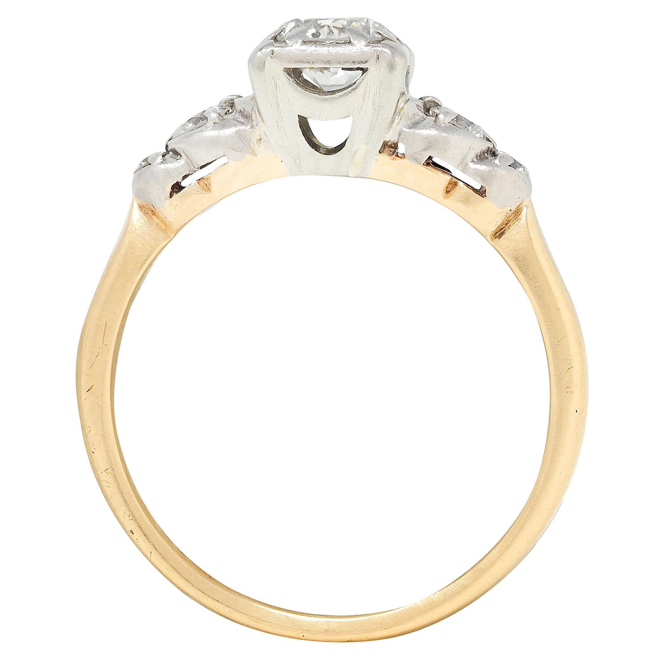 Anillo de compromiso Jabel Retro Diamante Oro Amarillo 14K Vintage Escalonado en venta 1