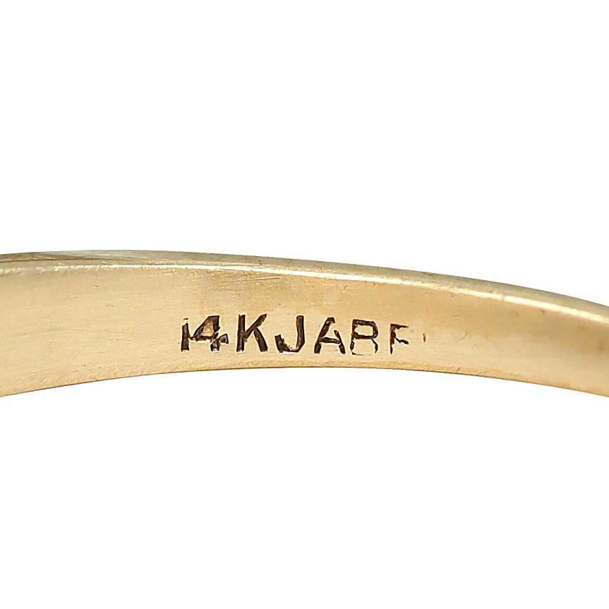 Anillo de compromiso Jabel Retro Diamante Oro Amarillo 14K Vintage Escalonado en venta 2