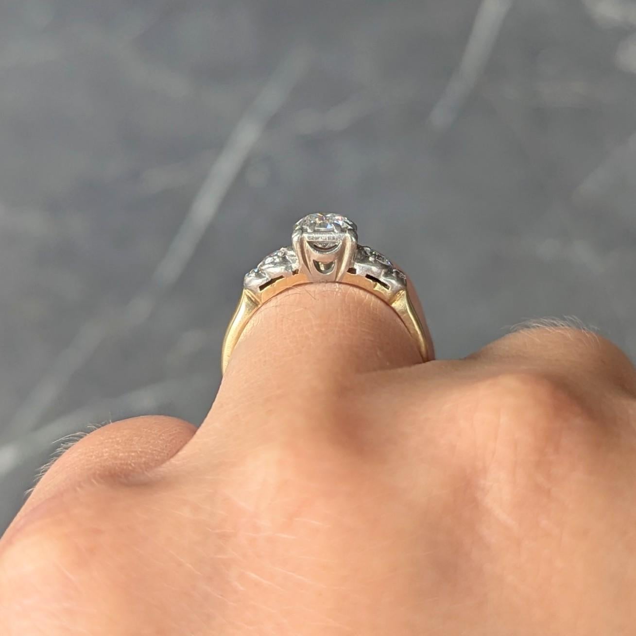 Anillo de compromiso Jabel Retro Diamante Oro Amarillo 14K Vintage Escalonado en venta 3