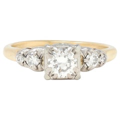 Jabel Retro Diamond 14K Yellow Gold Vintage Stepped Engagement Ring