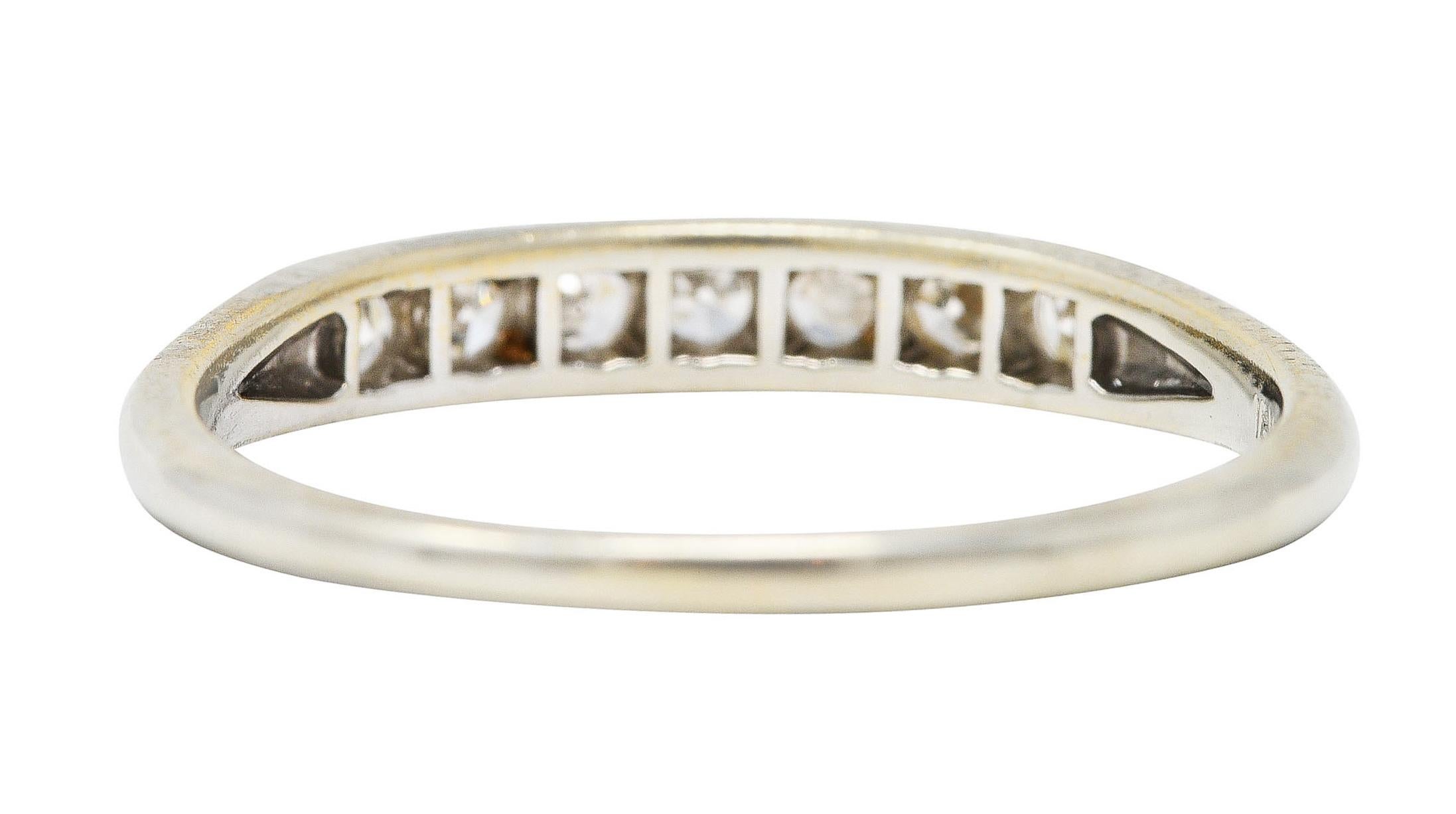 Jabel Single Cut Diamond 18 Karat White Gold Band Ring In Fair Condition In Philadelphia, PA