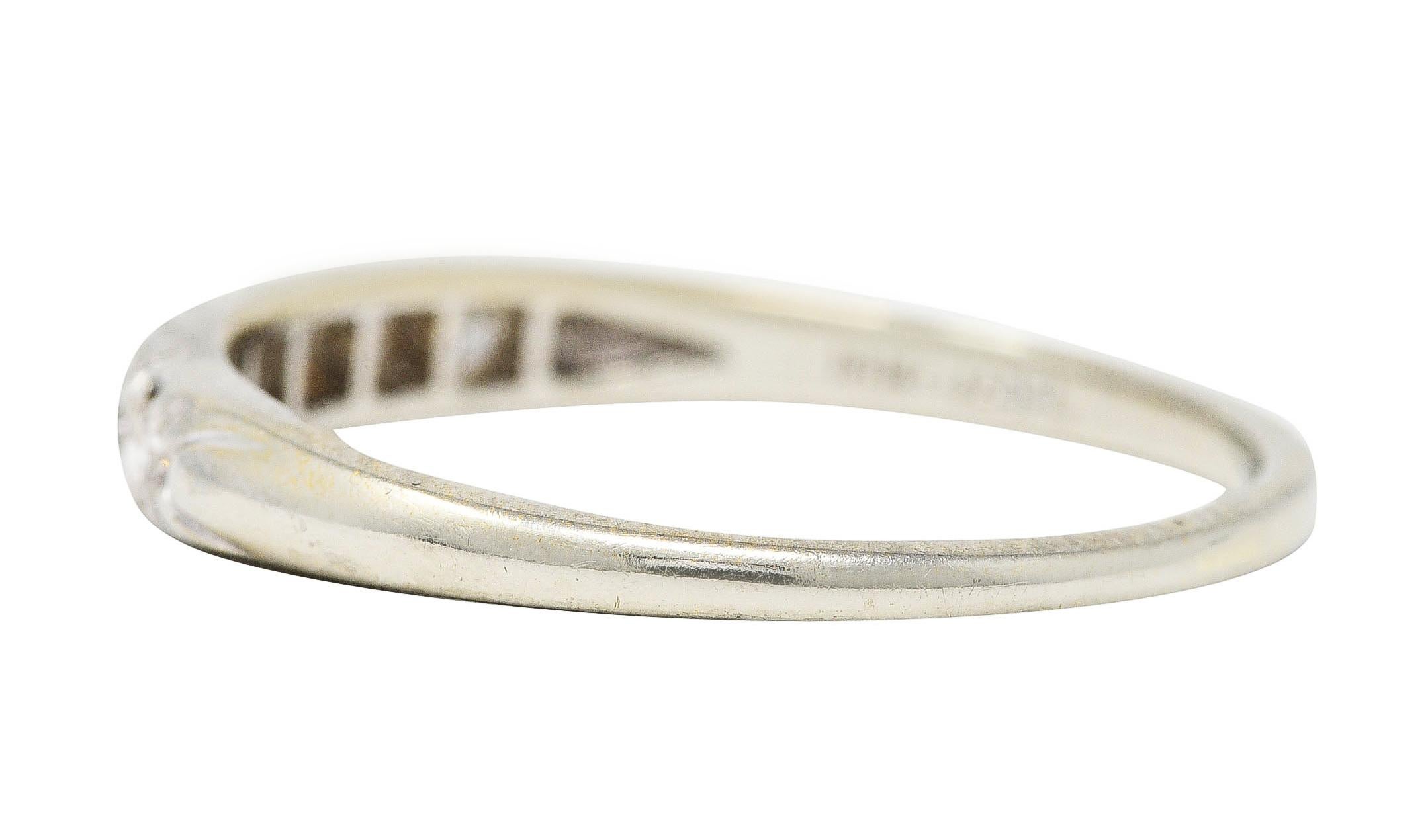Women's or Men's Jabel Single Cut Diamond 18 Karat White Gold Band Ring