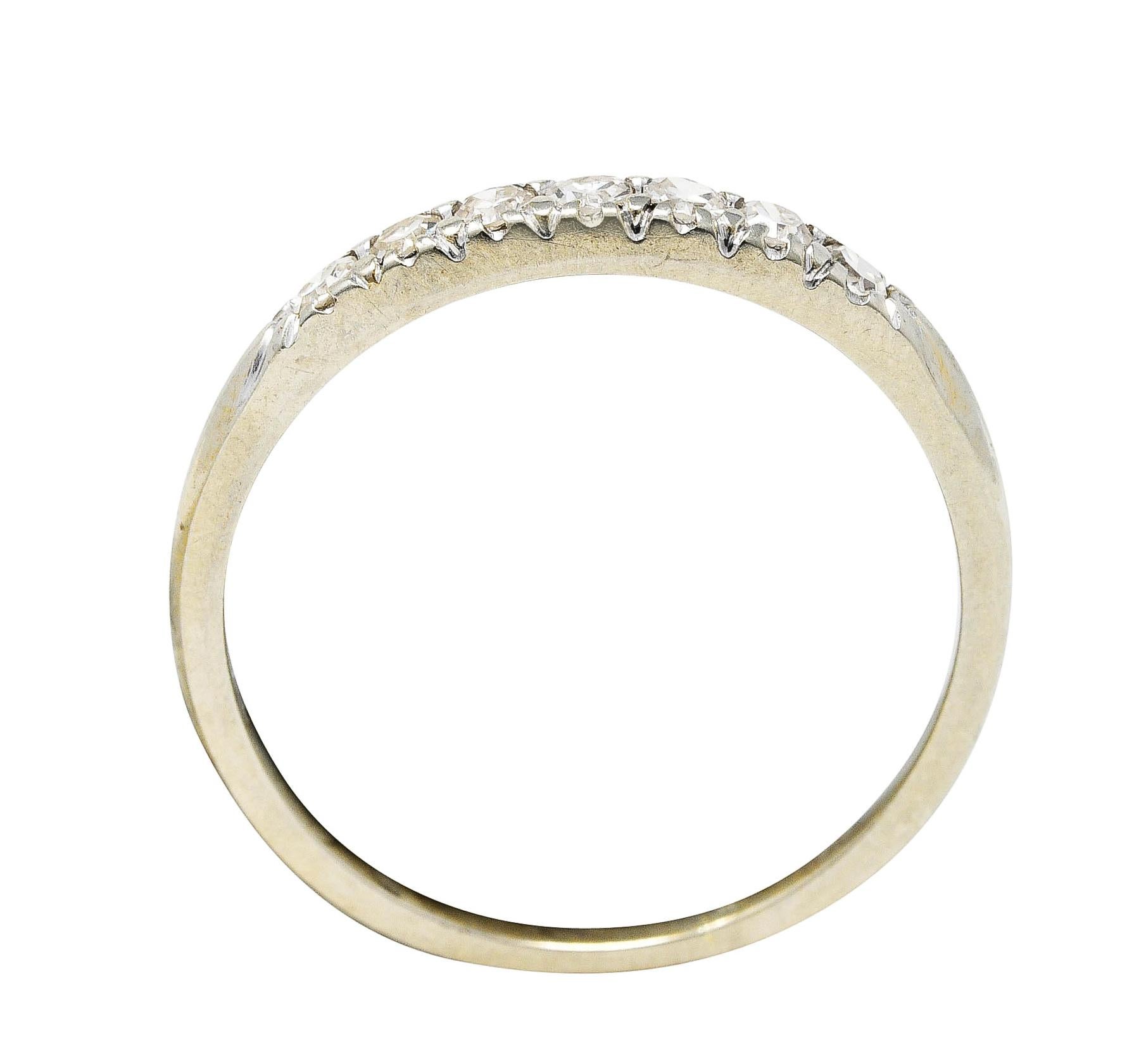 Jabel Single Cut Diamond 18 Karat White Gold Band Ring 3