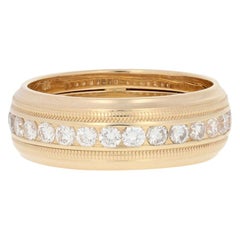 Jabel Yellow Gold Diamond Wedding Band, 18k Round Brilliant .60ctw Ring