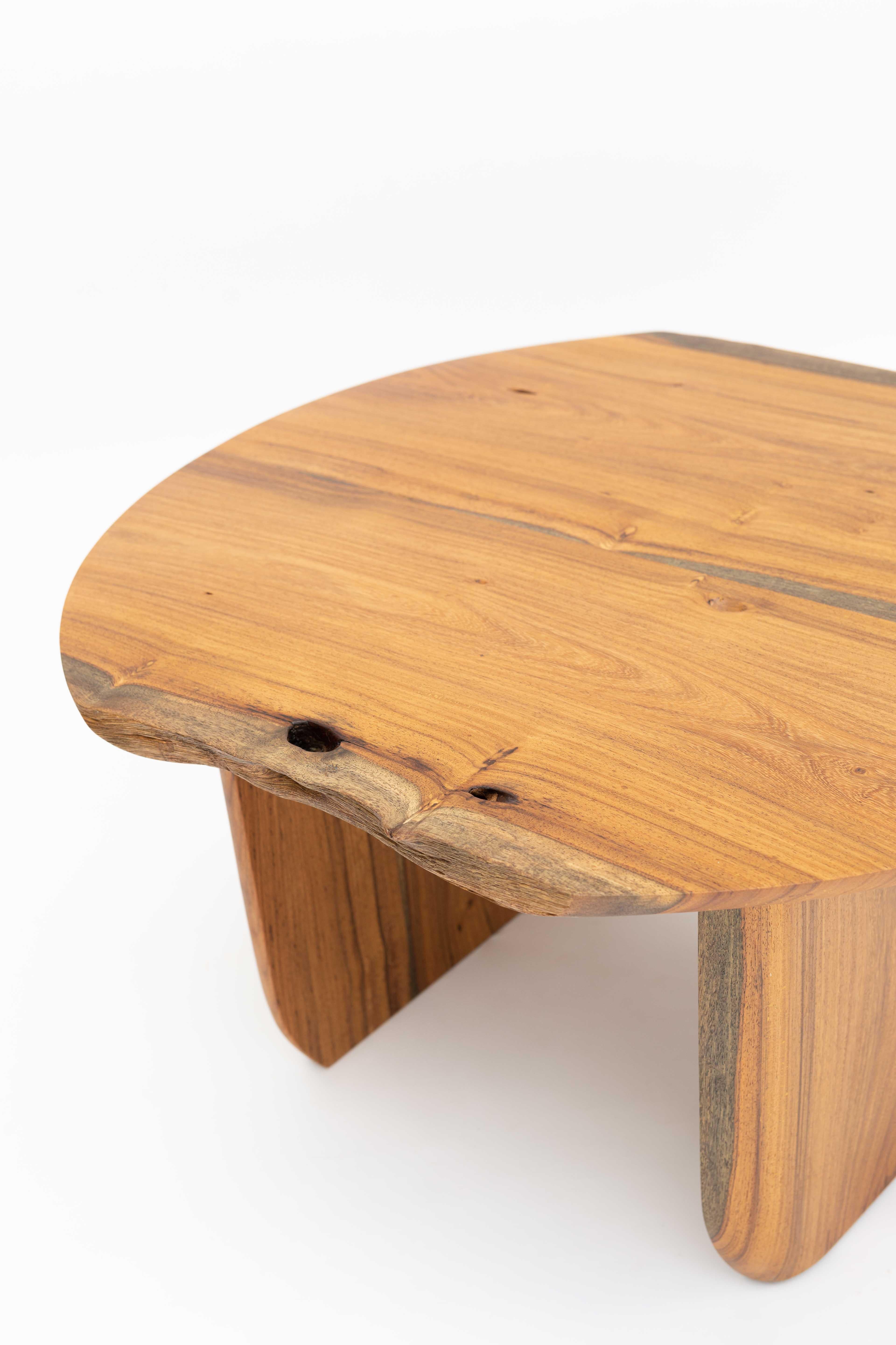 Woodwork Organic Modern Coffee Table in Jabin Tropical Solid Wood For Sale