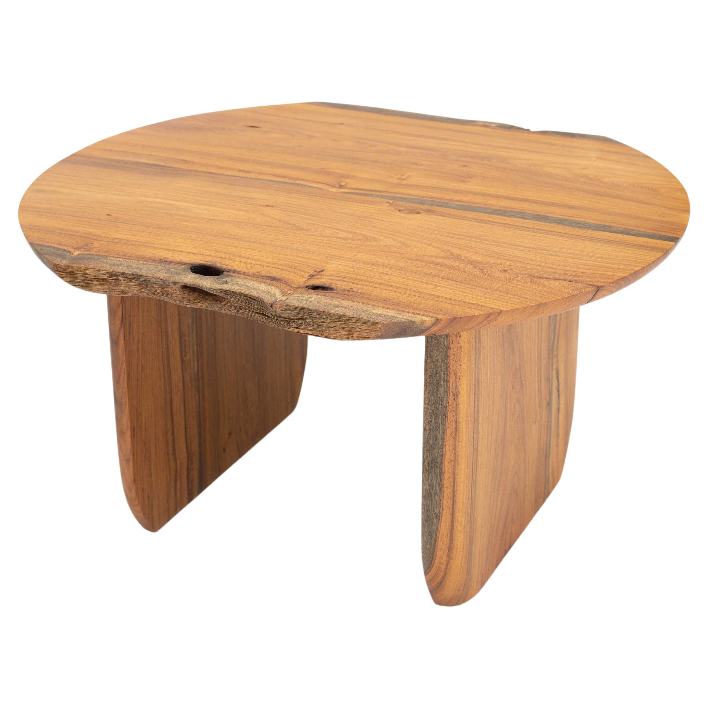 Organic Modern Coffee Table in Jabin Tropical Solid Wood For Sale