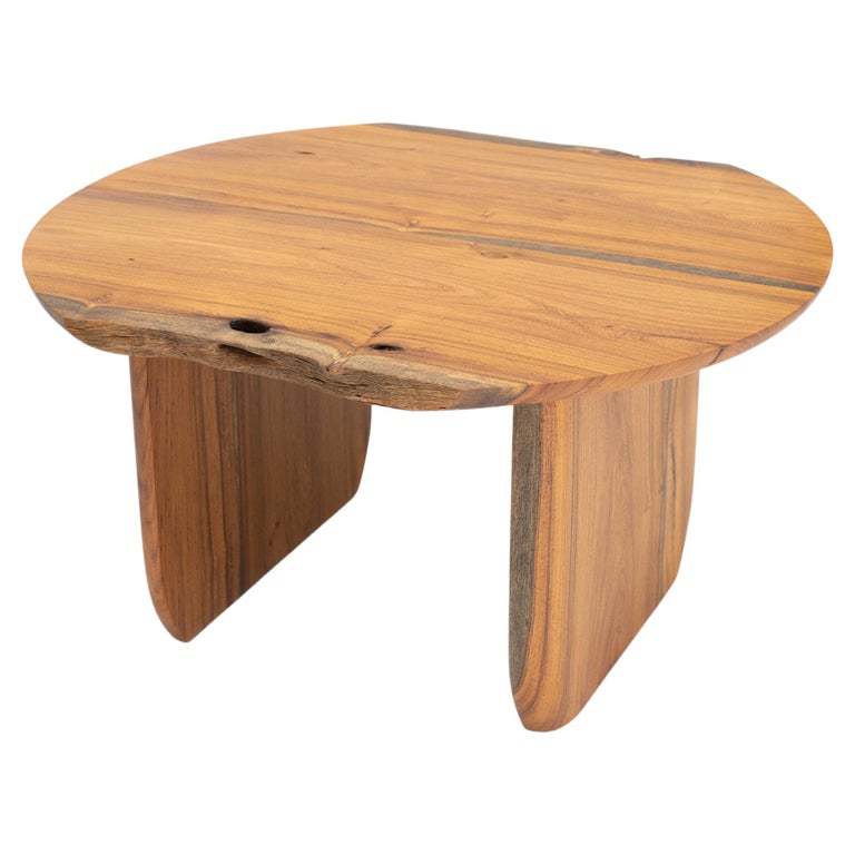 Organic Modern Coffee Table in Jabin Tropical Solid Wood For Sale at