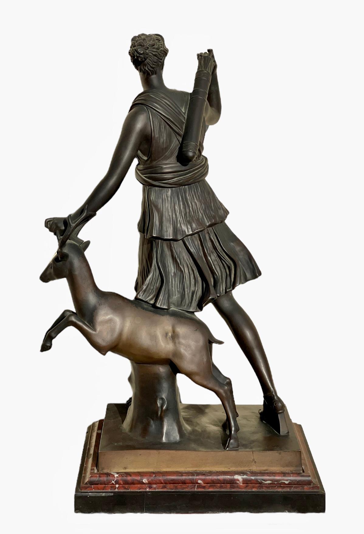 Bronzo Jaboeuf Fondeur - Diane à La Biche / Diane De Versailles in vendita