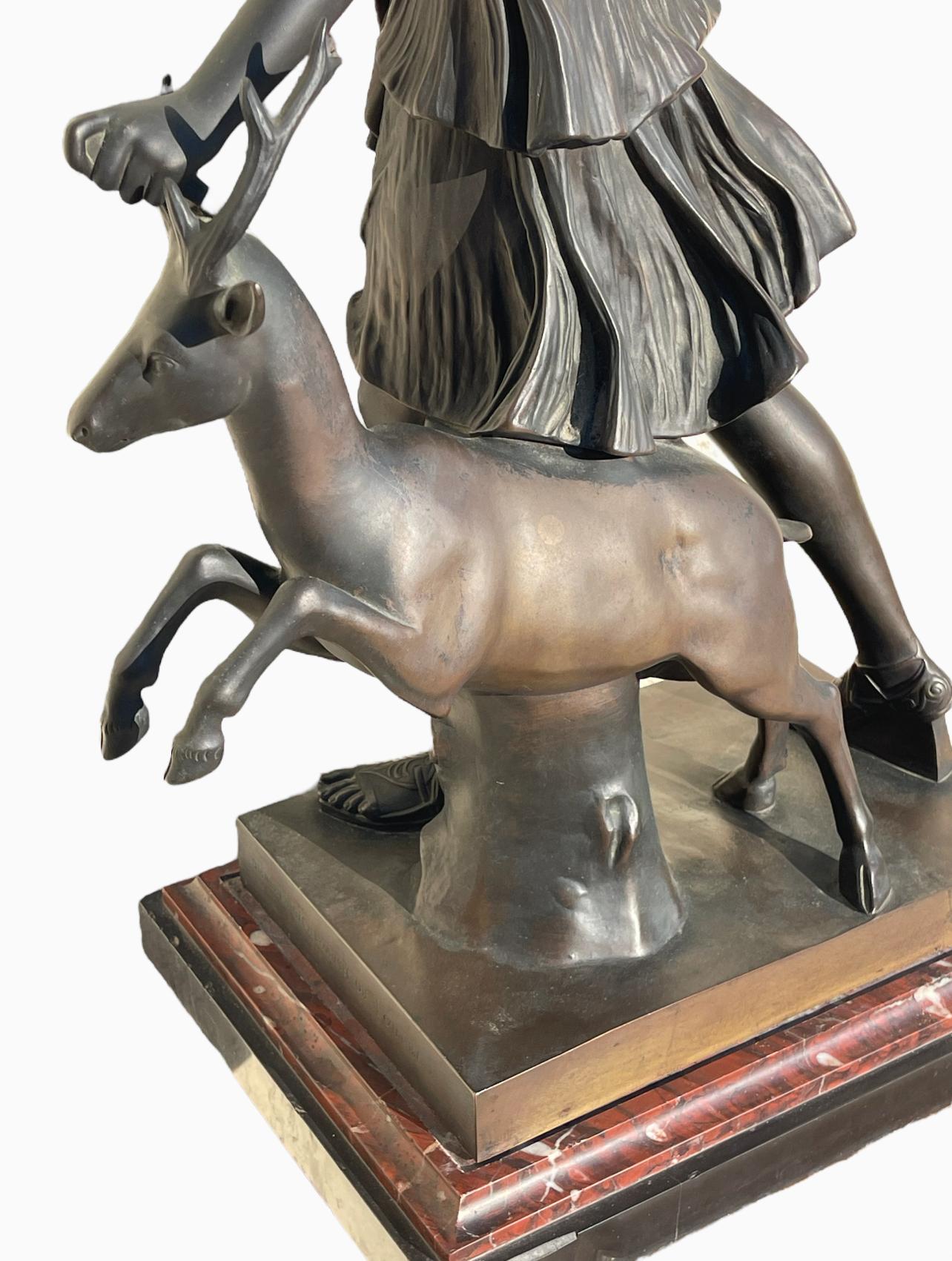 Fondatore JABOEUF - Bronzo Diane à La Biche / Diane De Versailles in vendita 10