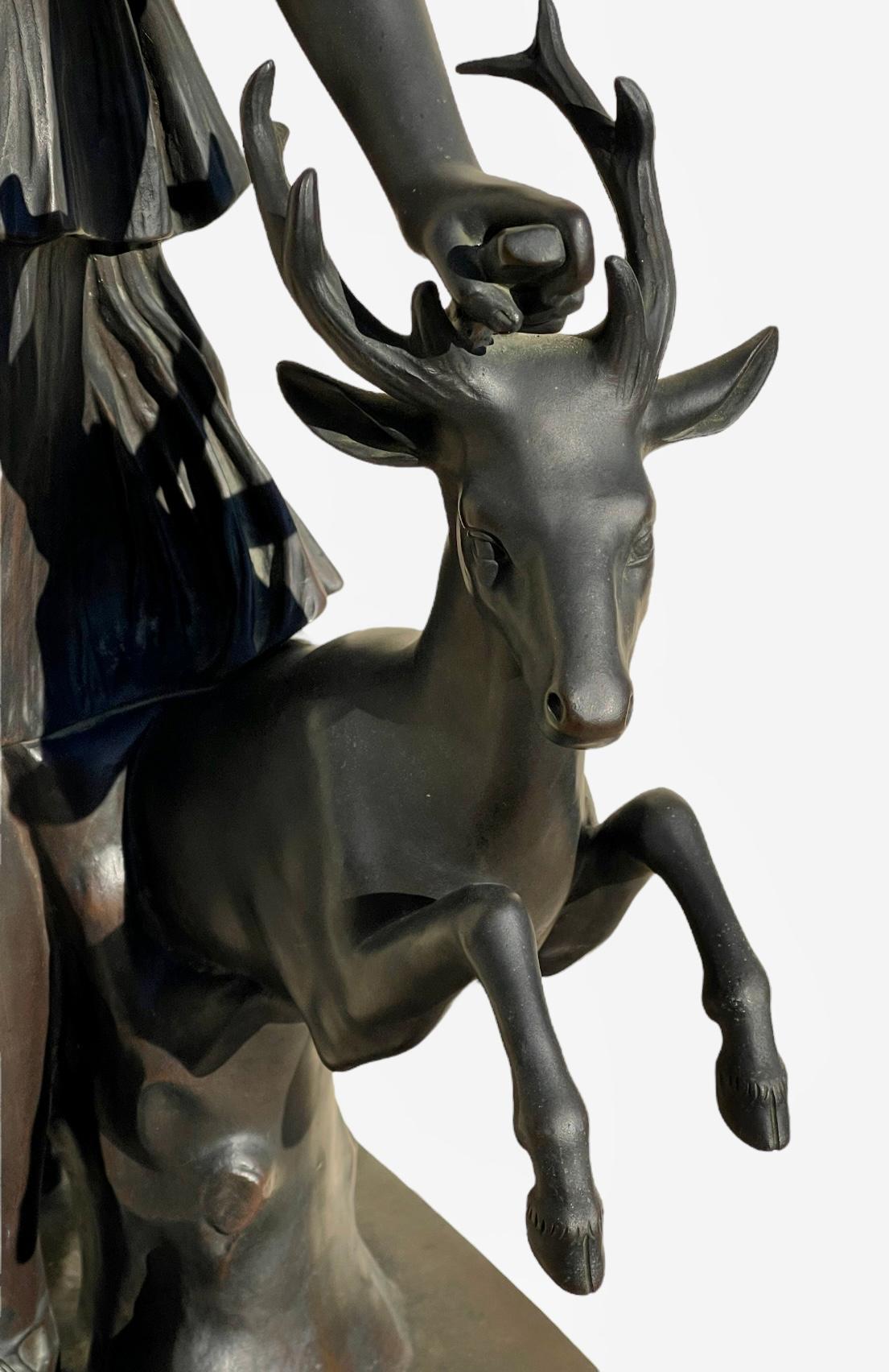 Fondatore JABOEUF - Bronzo Diane à La Biche / Diane De Versailles In condizioni buone in vendita a Beaune, FR