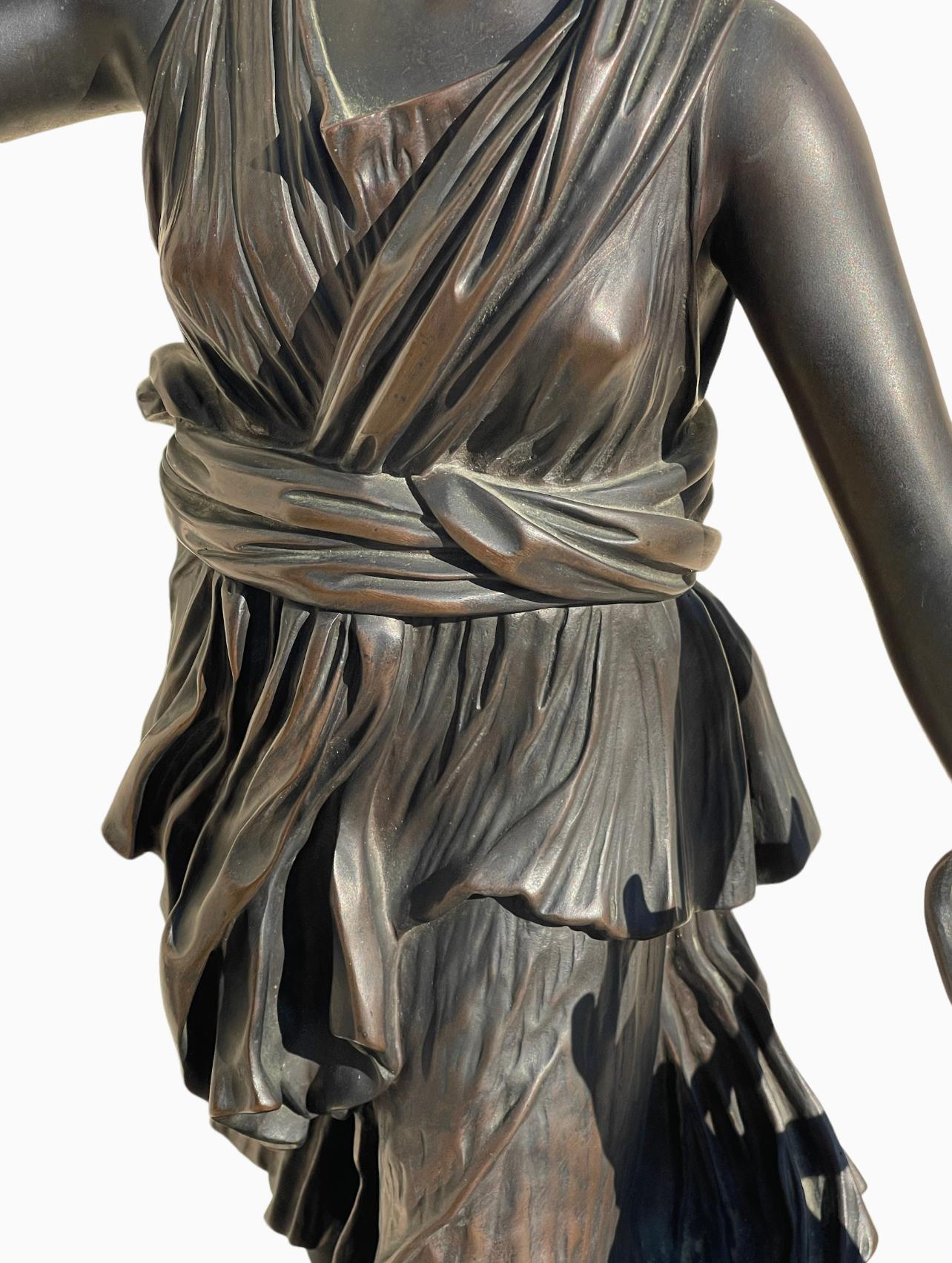 19th Century JABOEUF Founder - Bronze Diane à La Biche / Diane De Versailles For Sale