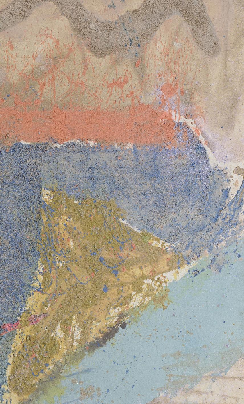 The Lake (Abstract Composition) Red Blue & Brown - South African Artist 1991 o/c For Sale 4