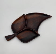 Jac-Arte Jacaranda Rosewood Divided Bowl / Tray.  Brazil, 1960's
