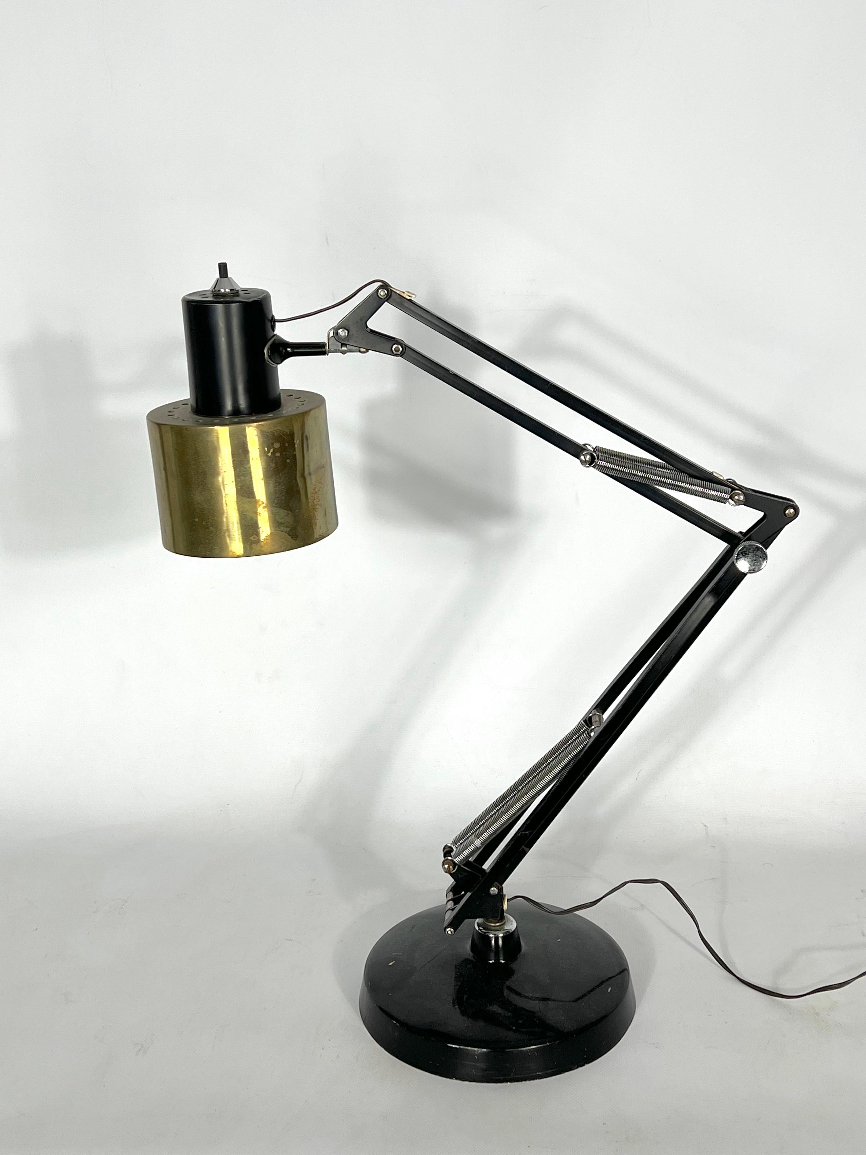 Seltene L2 Luxo-Tischlampe von Jac Jacobsen aus den 50er Jahren (Messing) im Angebot