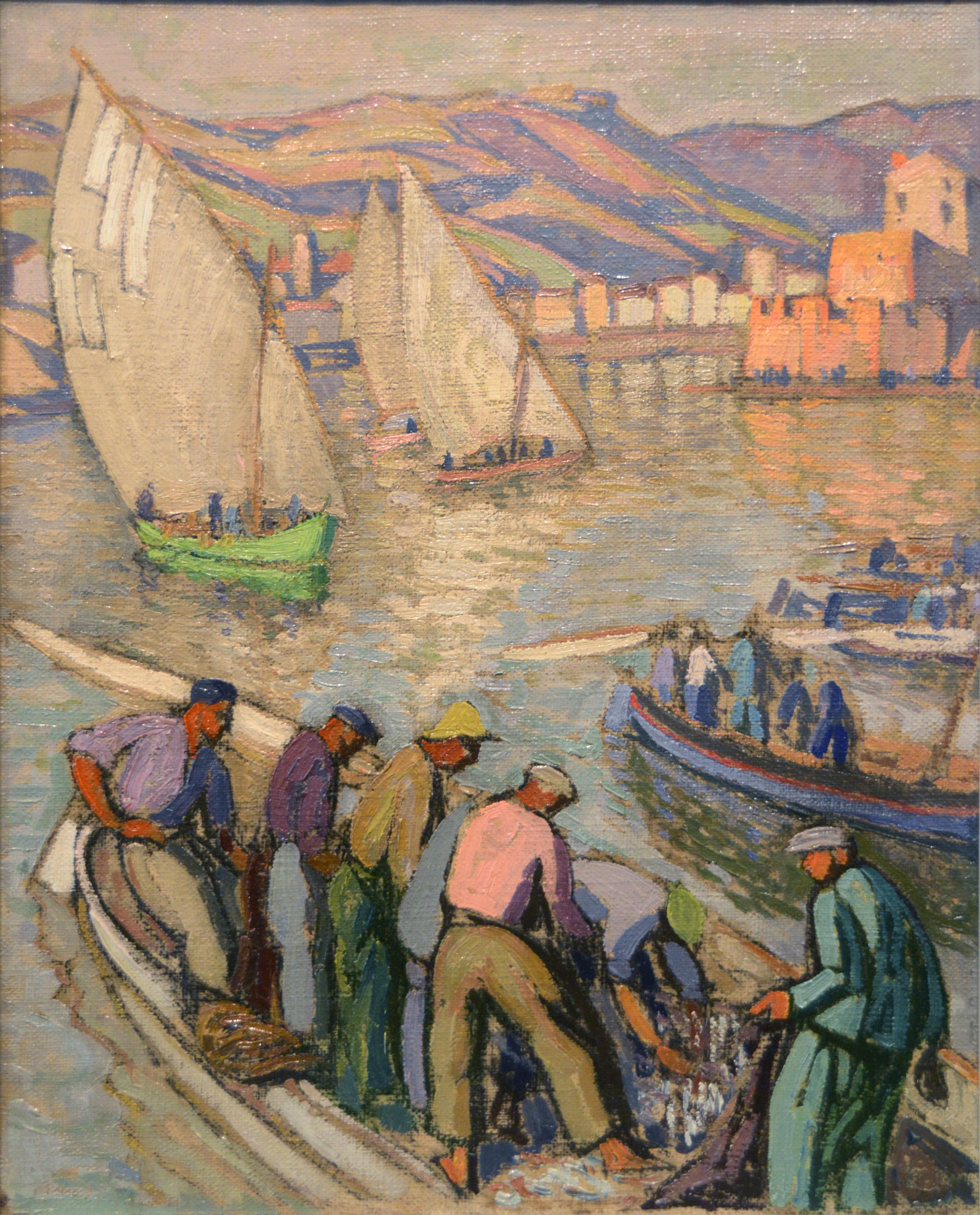 Collioure (triptych)  - Painting by Jac Martin-Ferrières