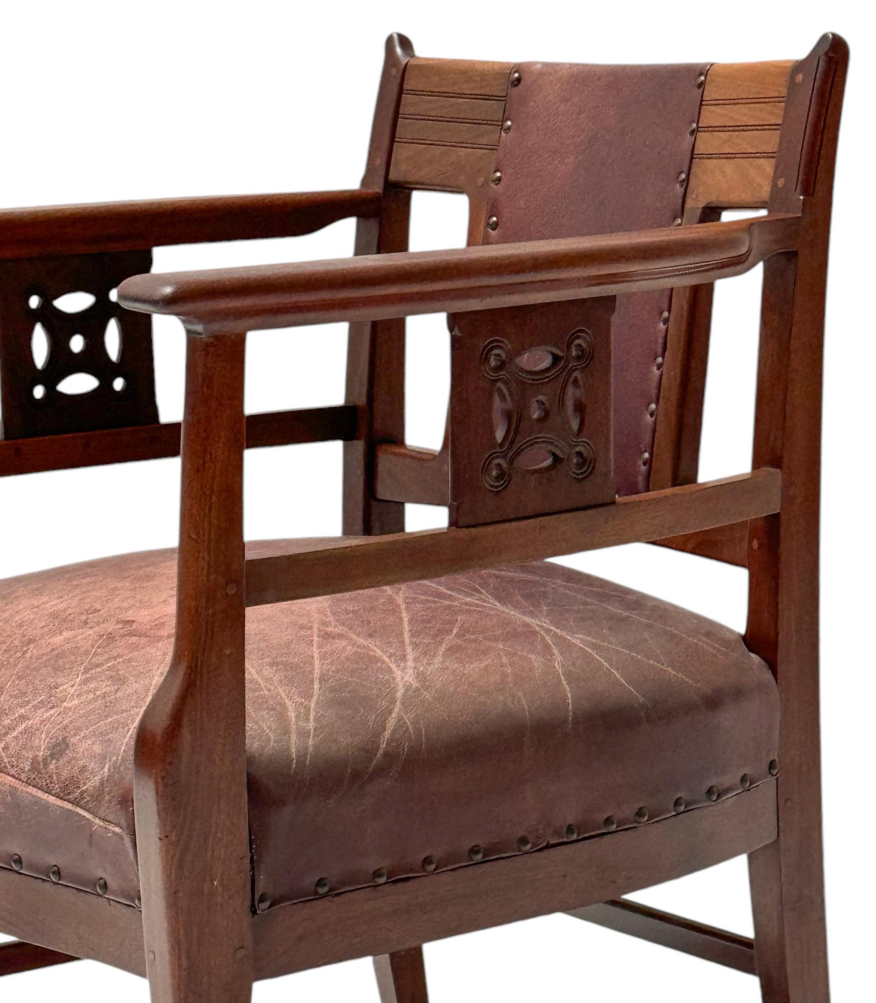 Jac van den Bosch Sedia Club Arts & Crafts per 't Binnenhuis Amsterdam, 1900 in vendita 6