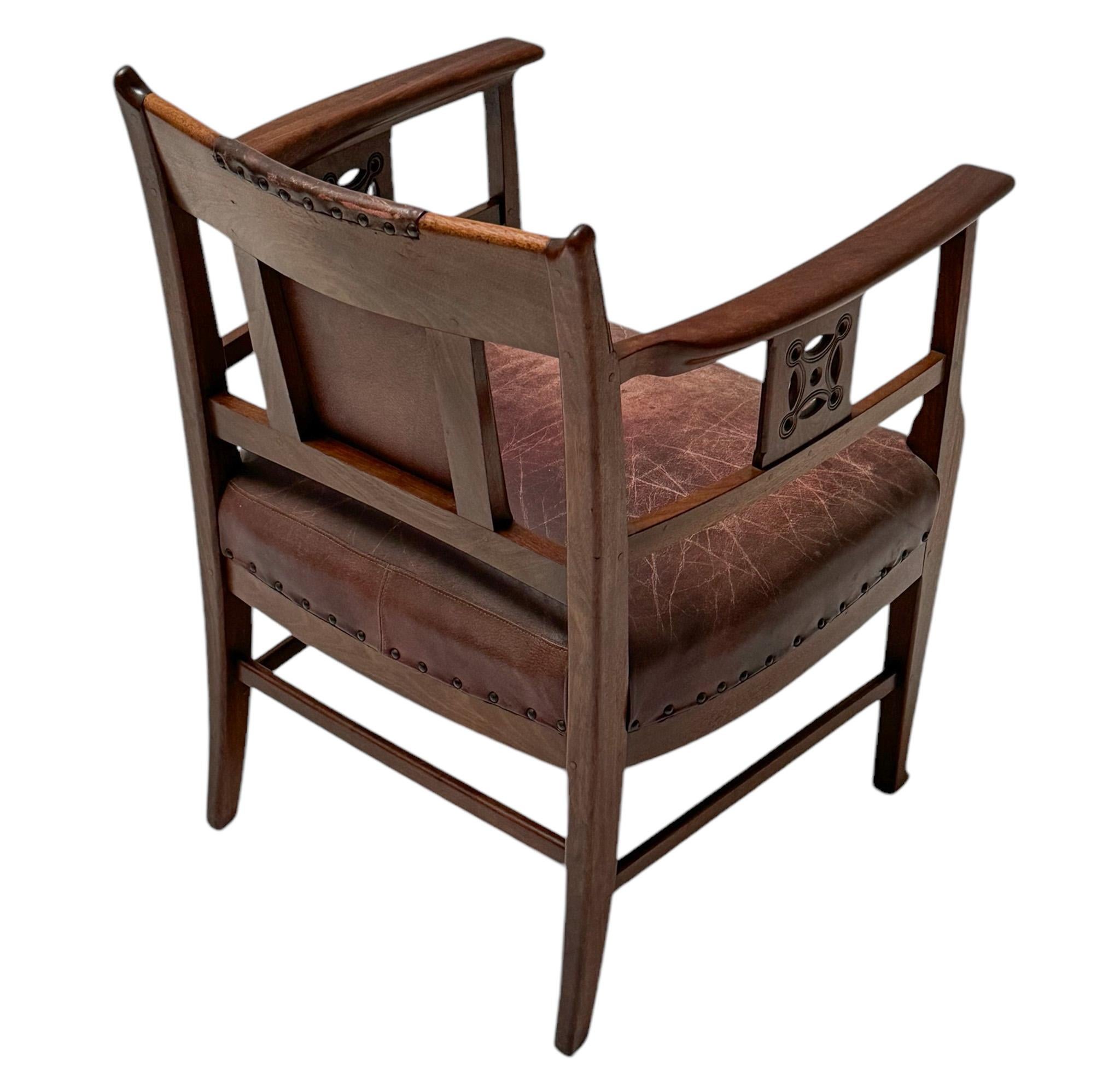 Jac van den Bosch Sedia Club Arts & Crafts per 't Binnenhuis Amsterdam, 1900 in vendita 1