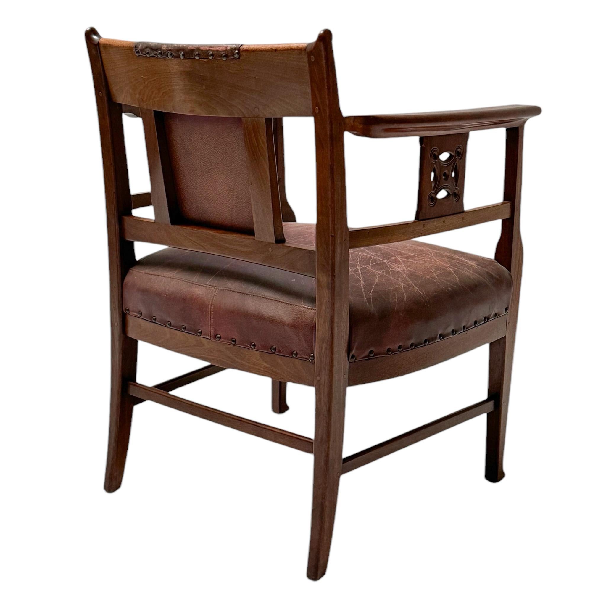 Jac van den Bosch Sedia Club Arts & Crafts per 't Binnenhuis Amsterdam, 1900 in vendita 2