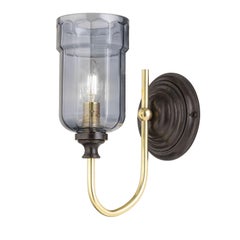 Jacaranda Brass & Smoked Glass Wall Sconce