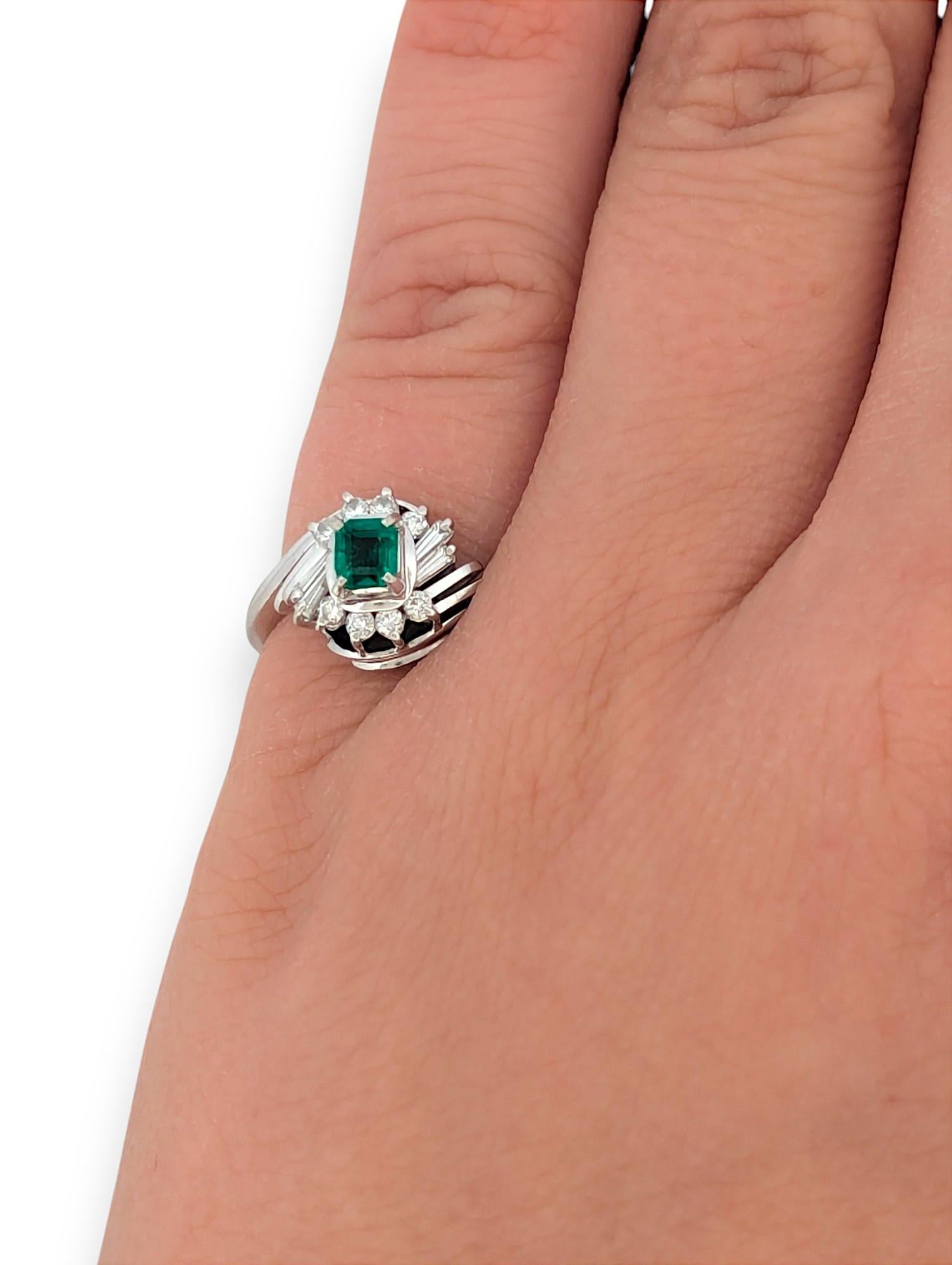 The Jacaranda ring is a graceful expression of nature’s beauty and refined elegance 🌿 Handcrafted in luxurious platinum, this size 4 ring showcases a vivid 0.25 ct natural emerald framed by 0.22 ct of dazzling natural diamonds. Designed for