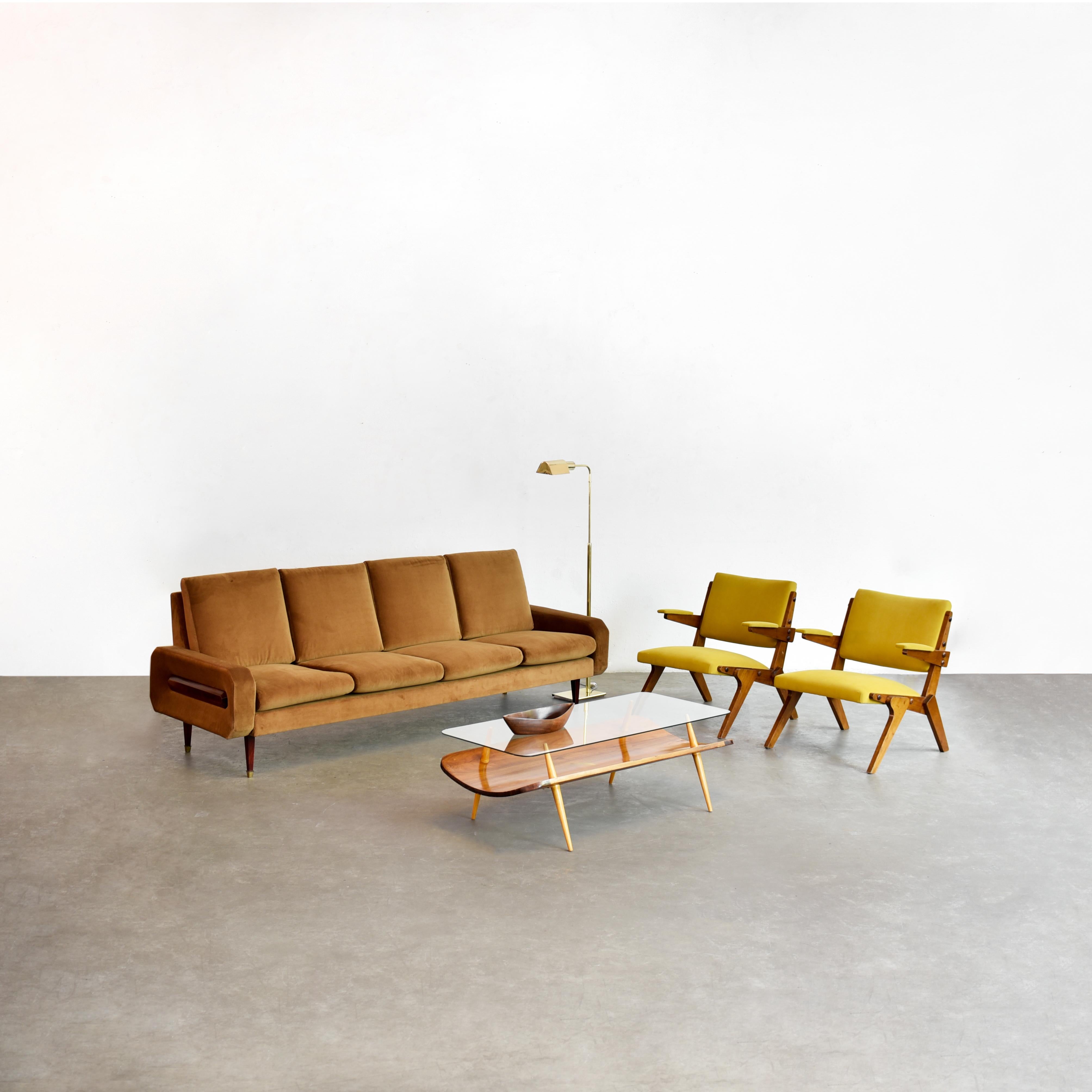 Mid-Century Modern 60's Sofa in Brazilian Wood