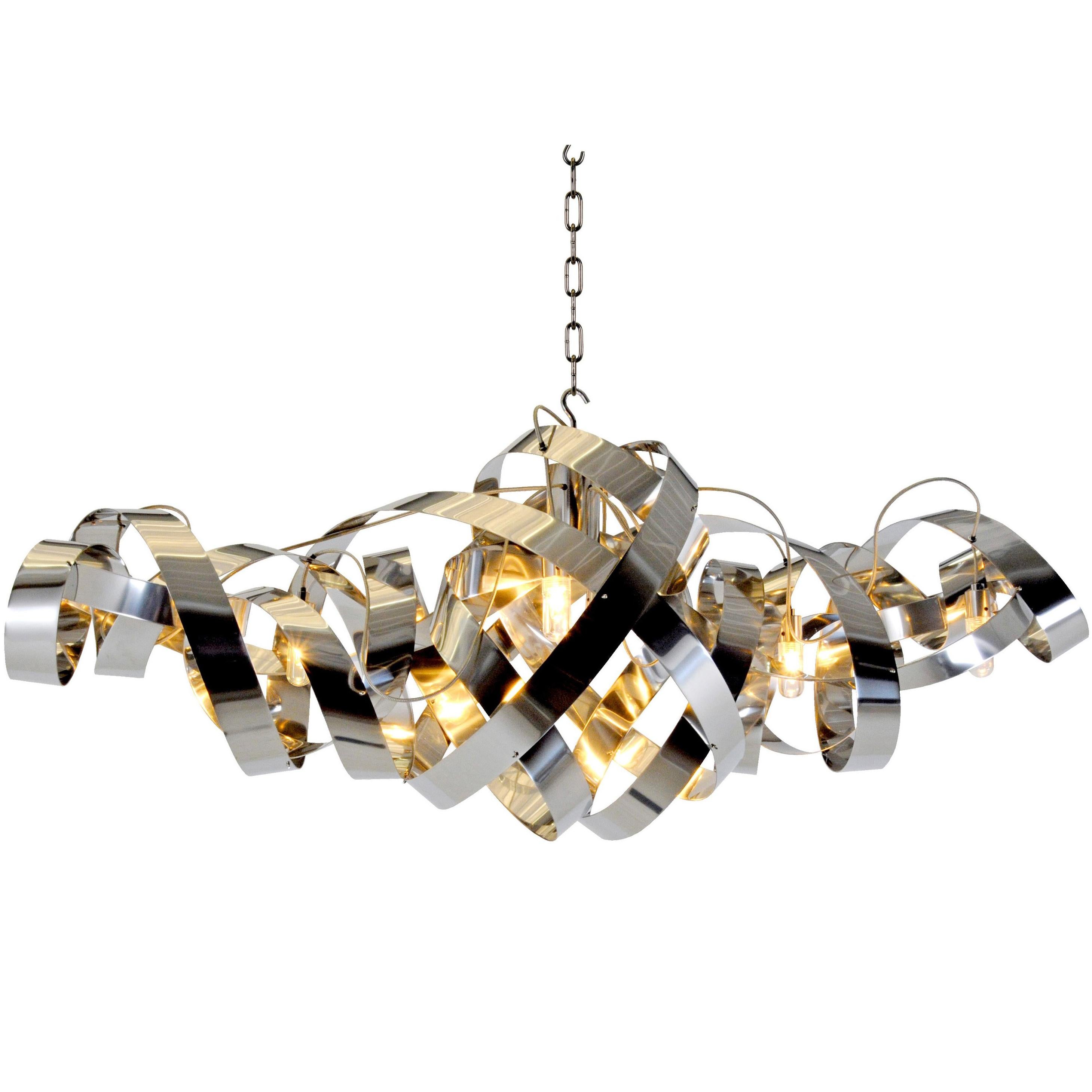 Jacco Maris Montone Oval Six Lights Chandelier in High Gloss Finish For Sale