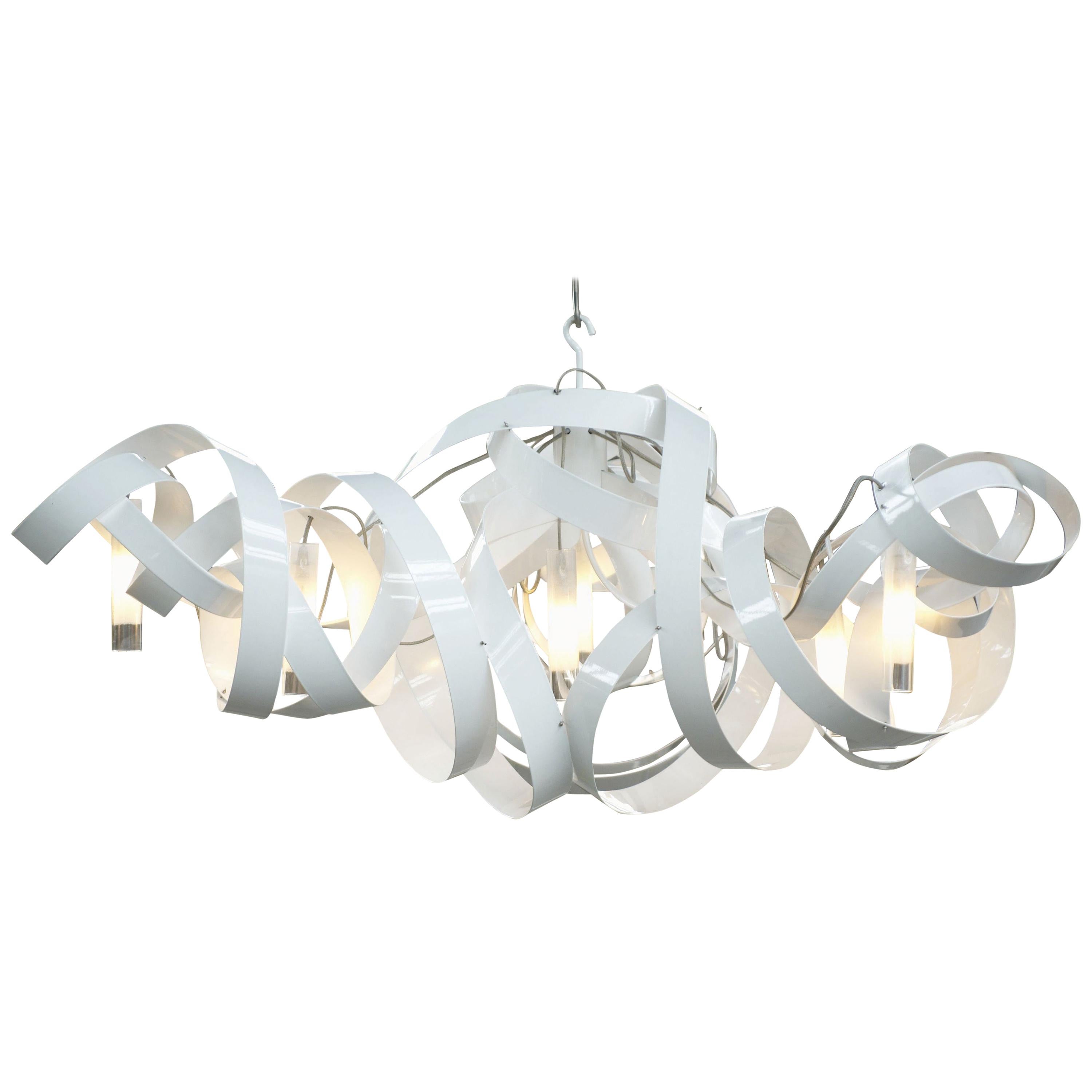 Jacco Maris Montone Oval Six Lights Chandelier in White Finish For Sale