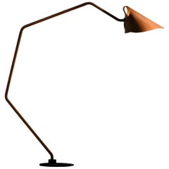Jacco Maris Mrs. Q Floor Lamp in Coated Steel Body with Natural Shade