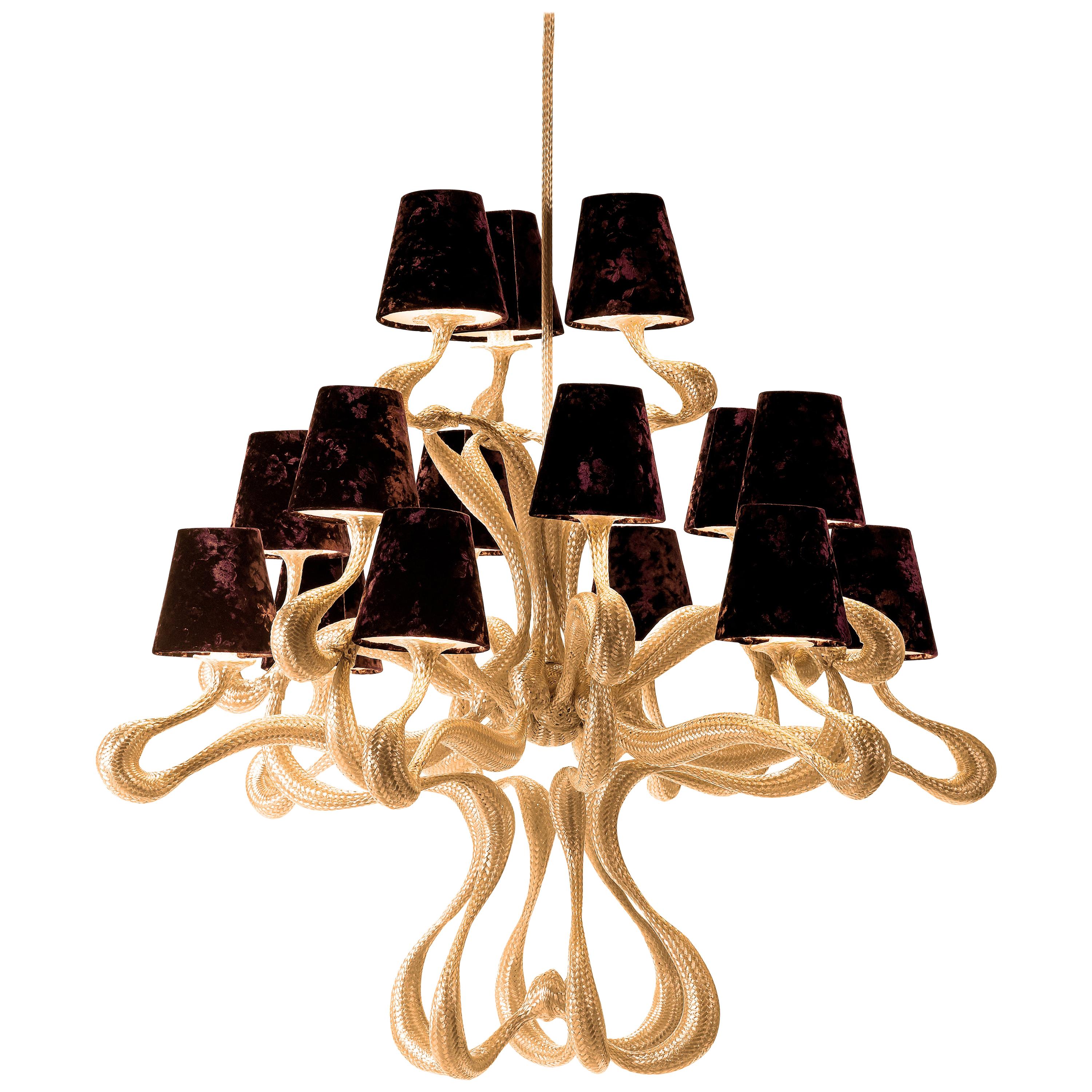 For Sale: Brown (Chocolate) Jacco Maris Ode 1647 15-Light Pendant Champagne