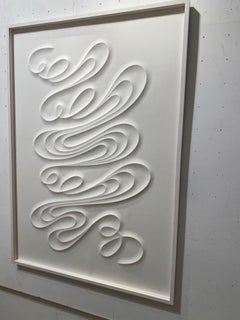 FESCM - embossed paper work, minimalist curvilinear white artwork Jacinto Moros