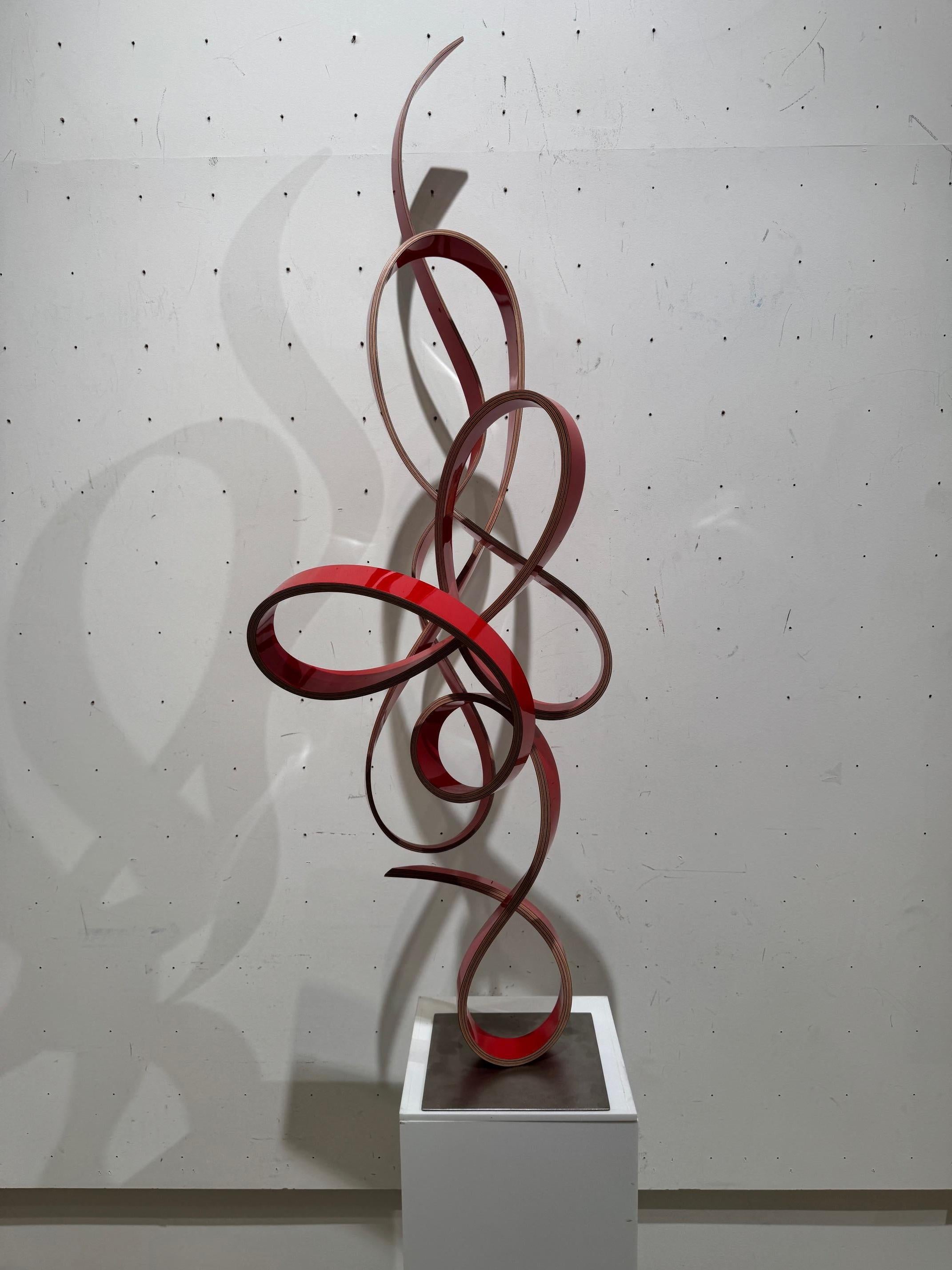 FMX-curvilinear minimalist maple wood sculpture defying gravity by Jacinto Moros 6