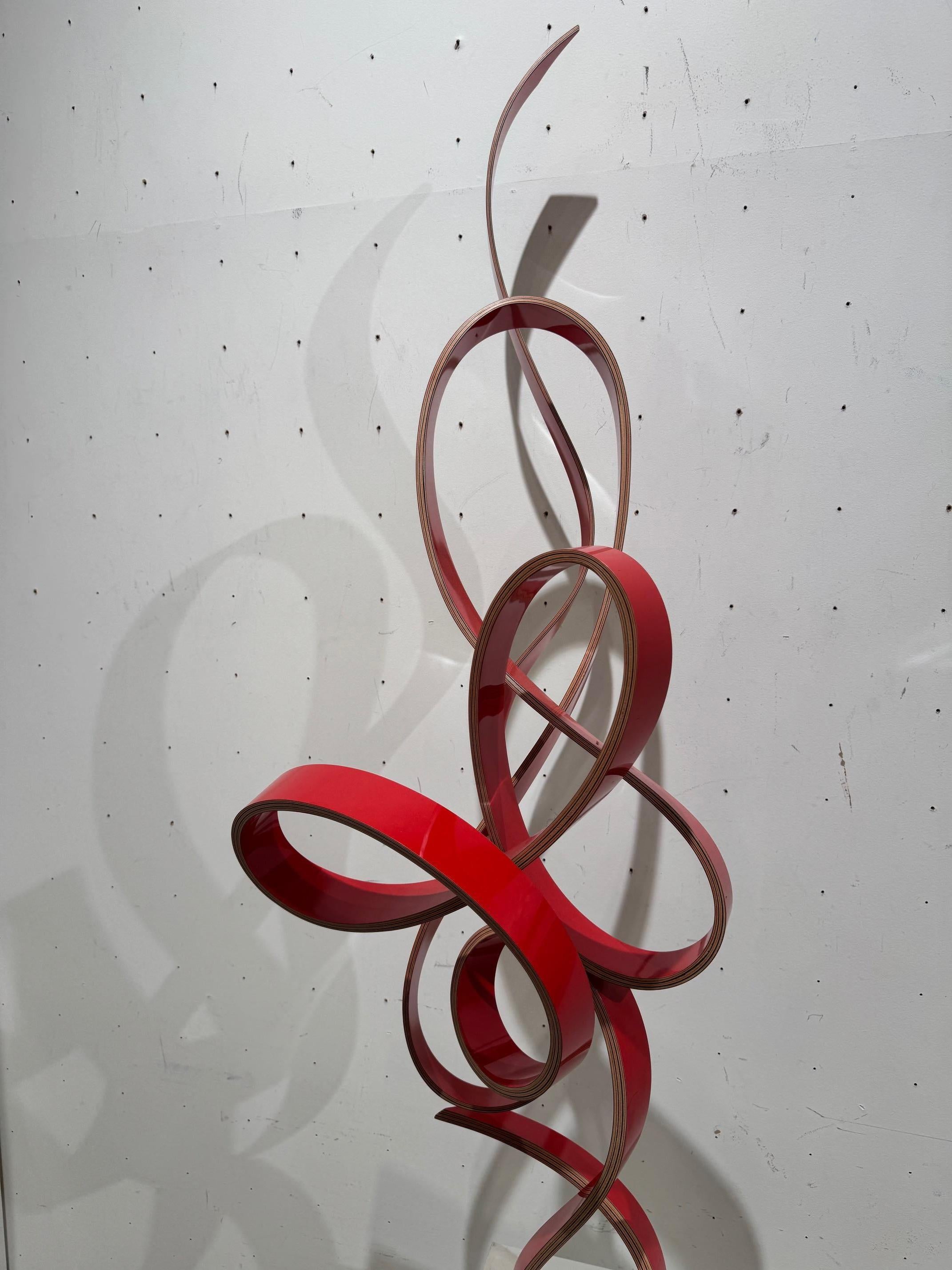 FMX-curvilinear minimalist maple wood sculpture defying gravity by Jacinto Moros 7