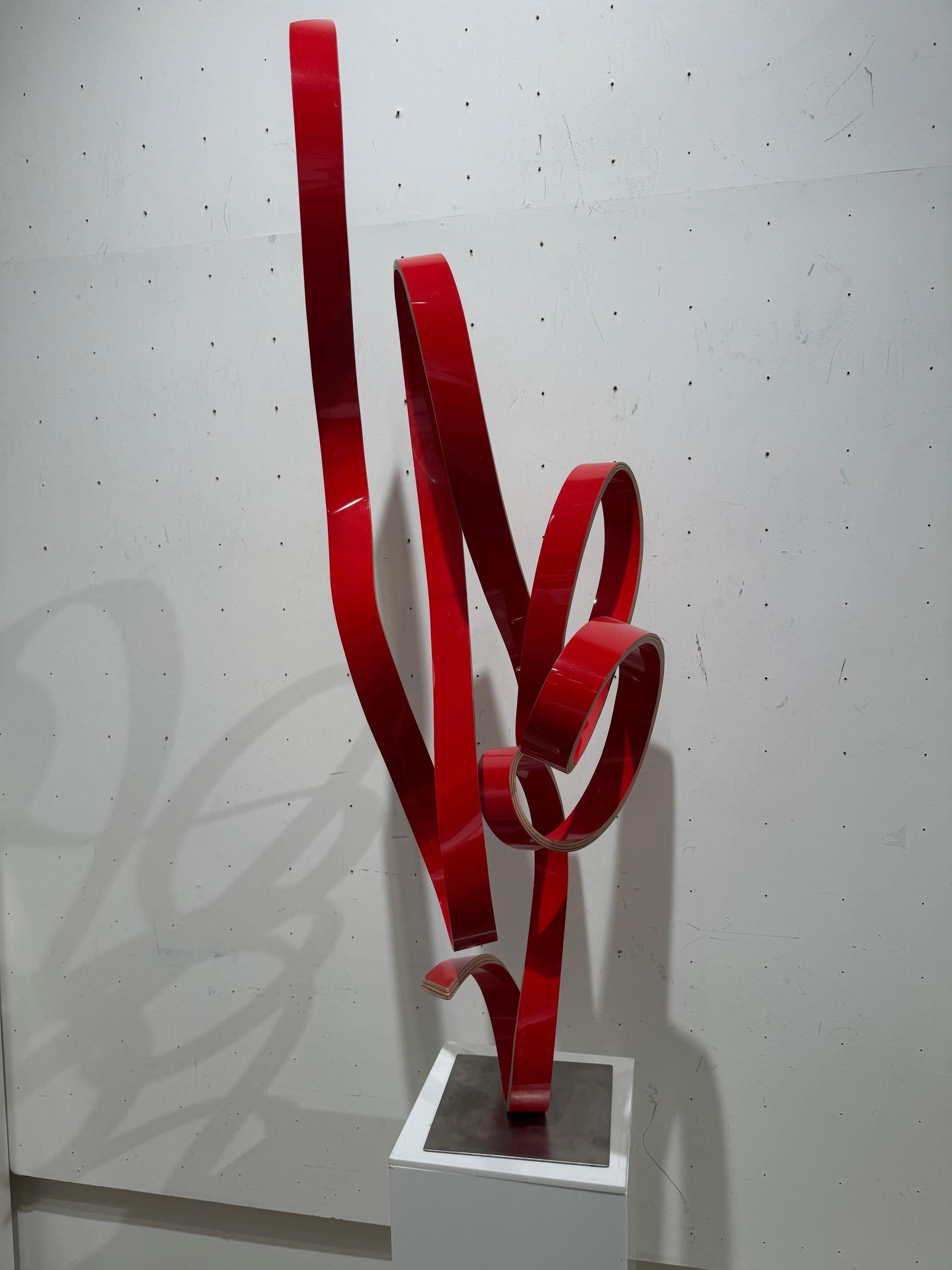 FMX-curvilinear minimalist maple wood sculpture defying gravity by Jacinto Moros 8