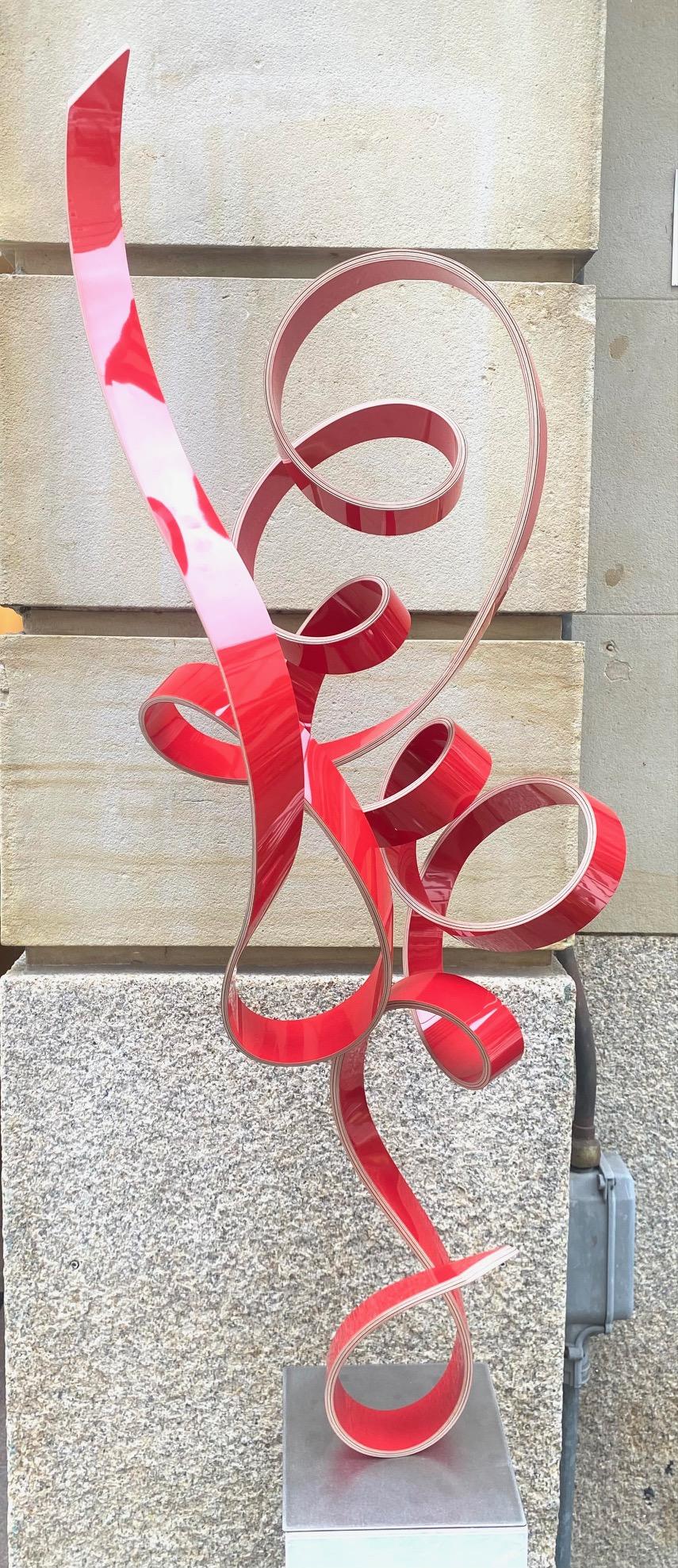 MTX -curvilinear minimalist maplewood sculpture defying gravity by Jacinto Moros 1