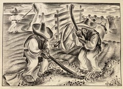 Harvest Time - DONE FOR THE WPA - Large Lithograph