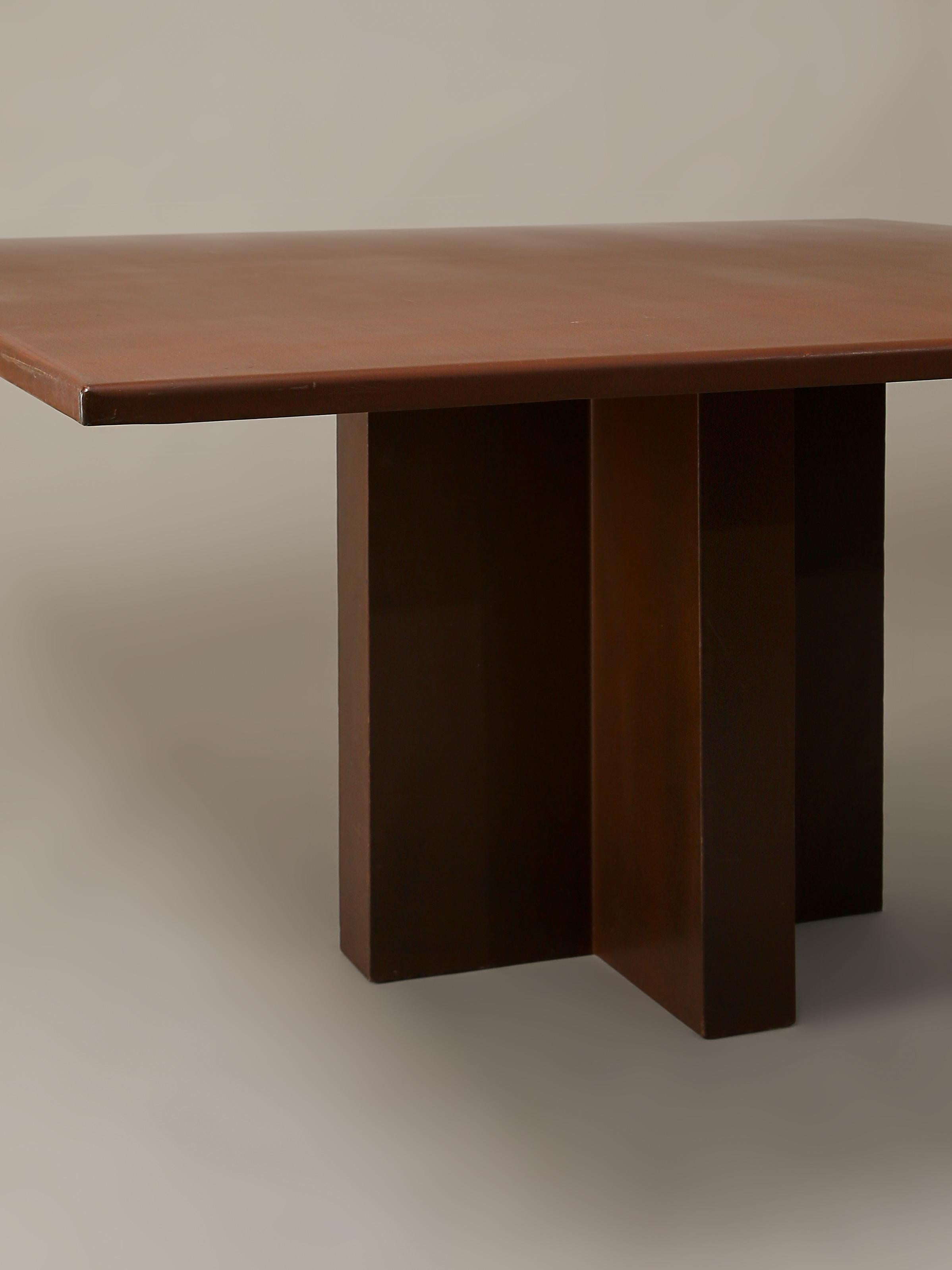 Jack A. Chandler Powder-Coated Square Steel Table In Good Condition For Sale In Culver City, CA