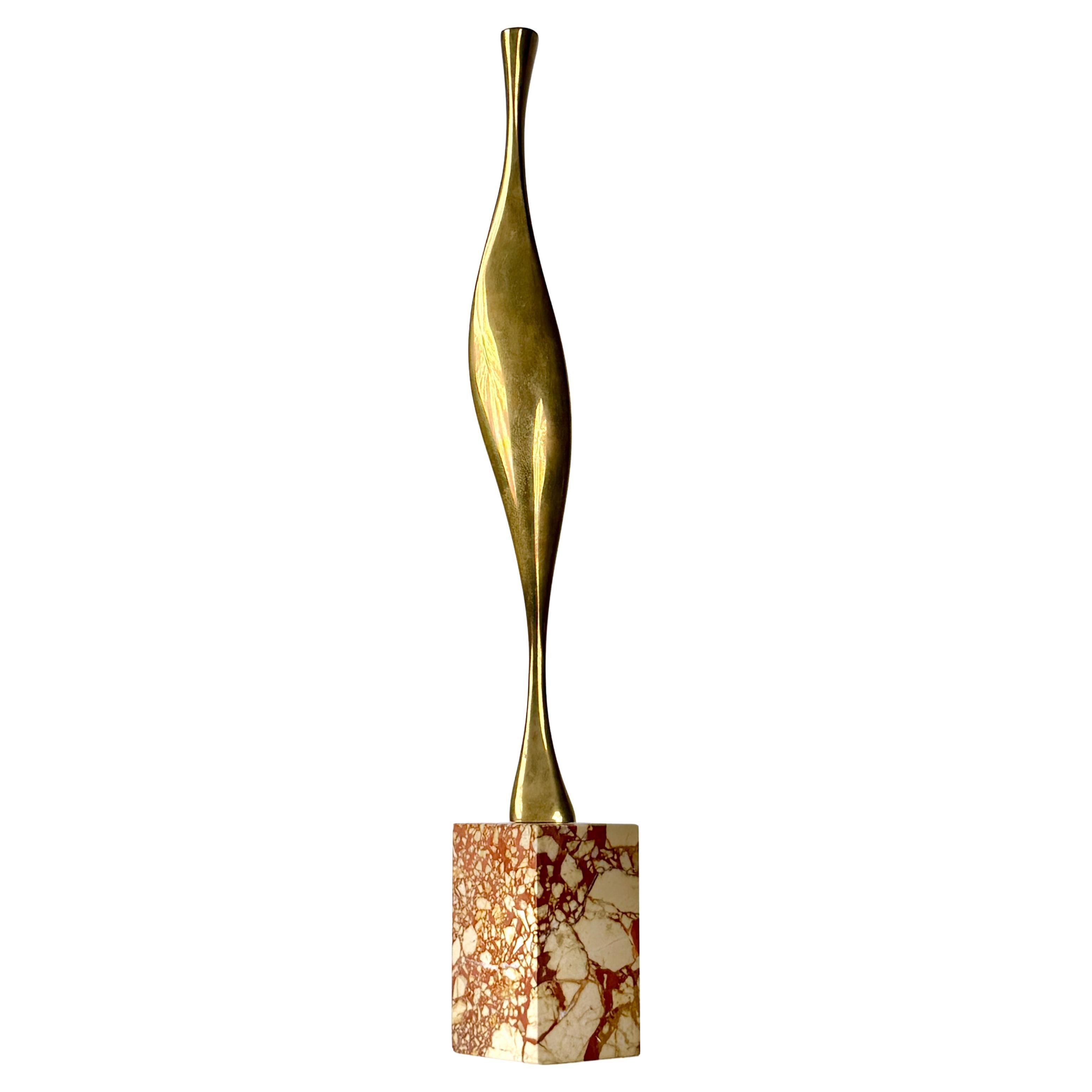 Jack Arnold Escultura modernista abstracta biomórfica de bronce sobre base de mármol Años 70 en venta