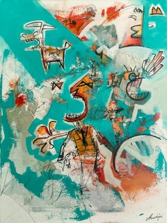 Human Nature Contemporary Art Original Painting, Ready to Hang