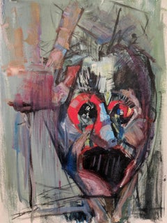 In the mirror Contemporary Art Original Painting, Ready to Hang