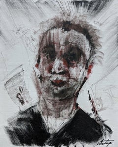 Self Portrait Contemporary art Original Painting Ready to Hang