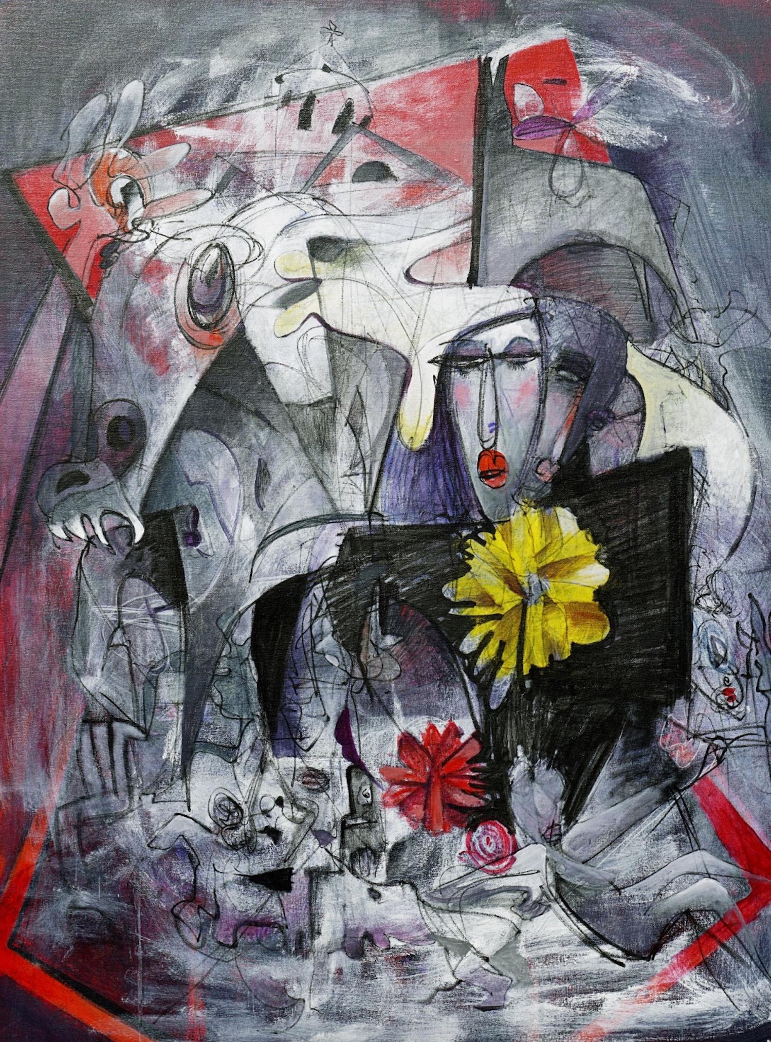 Turmoil Contemporary art Original Painting Ready to Hang