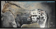 Pintura al óleo y esmalte de gran tamaño Jack Balas Contemporary Modernist Horse Western Art