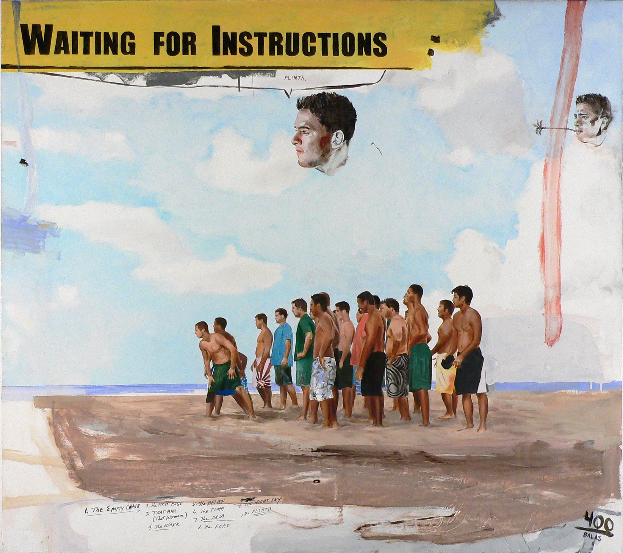 Waiting for Instructions, Plinth (#400) - Painting by Jack Balas