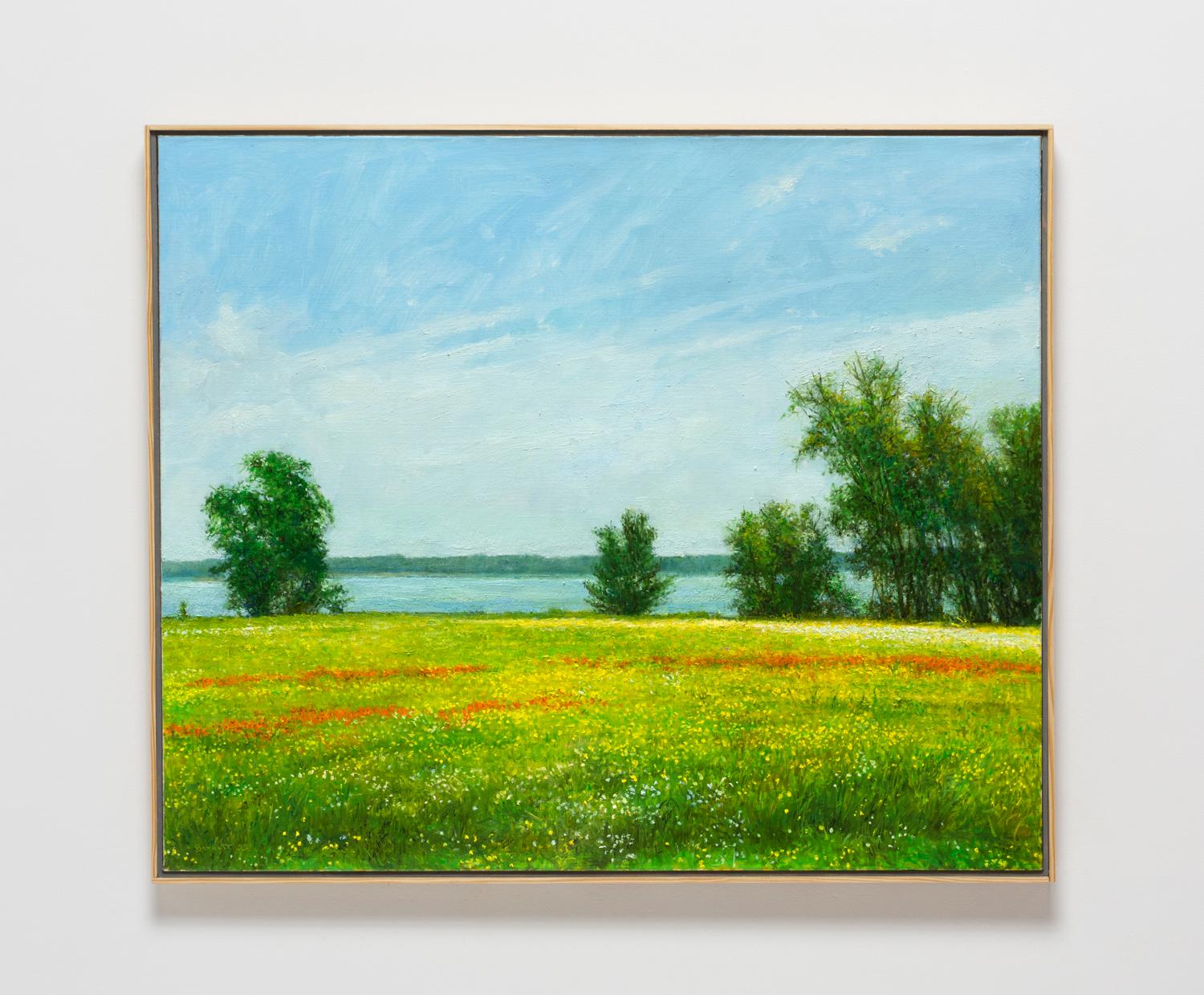 Wildflowers, Cleburne Lake - Painting by Jack Barnett