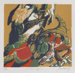 Cornucopia, Modern Art Woodcut by Jack Beal