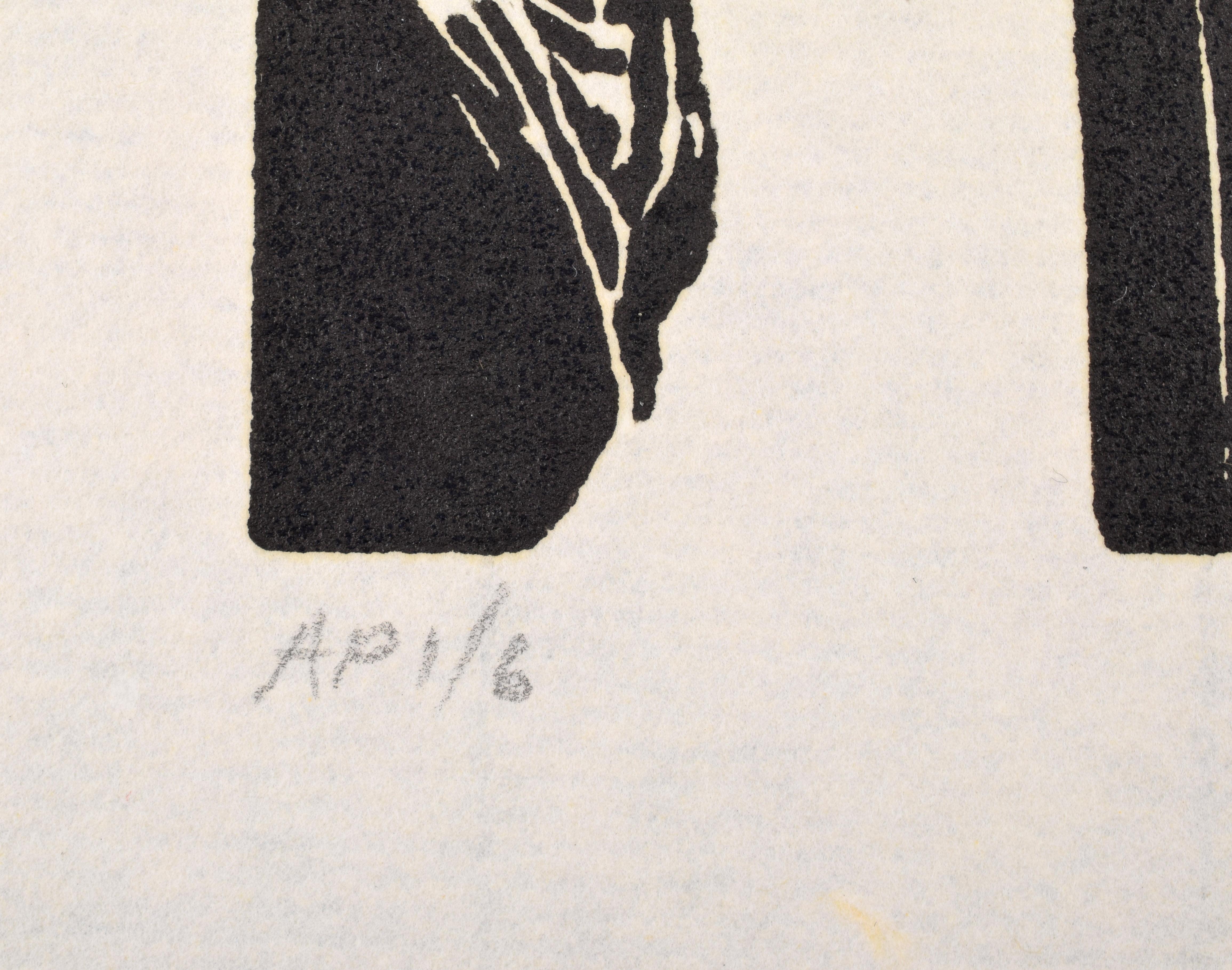 Jack Beal WOMAN WITH FAN Linocut For Sale 1