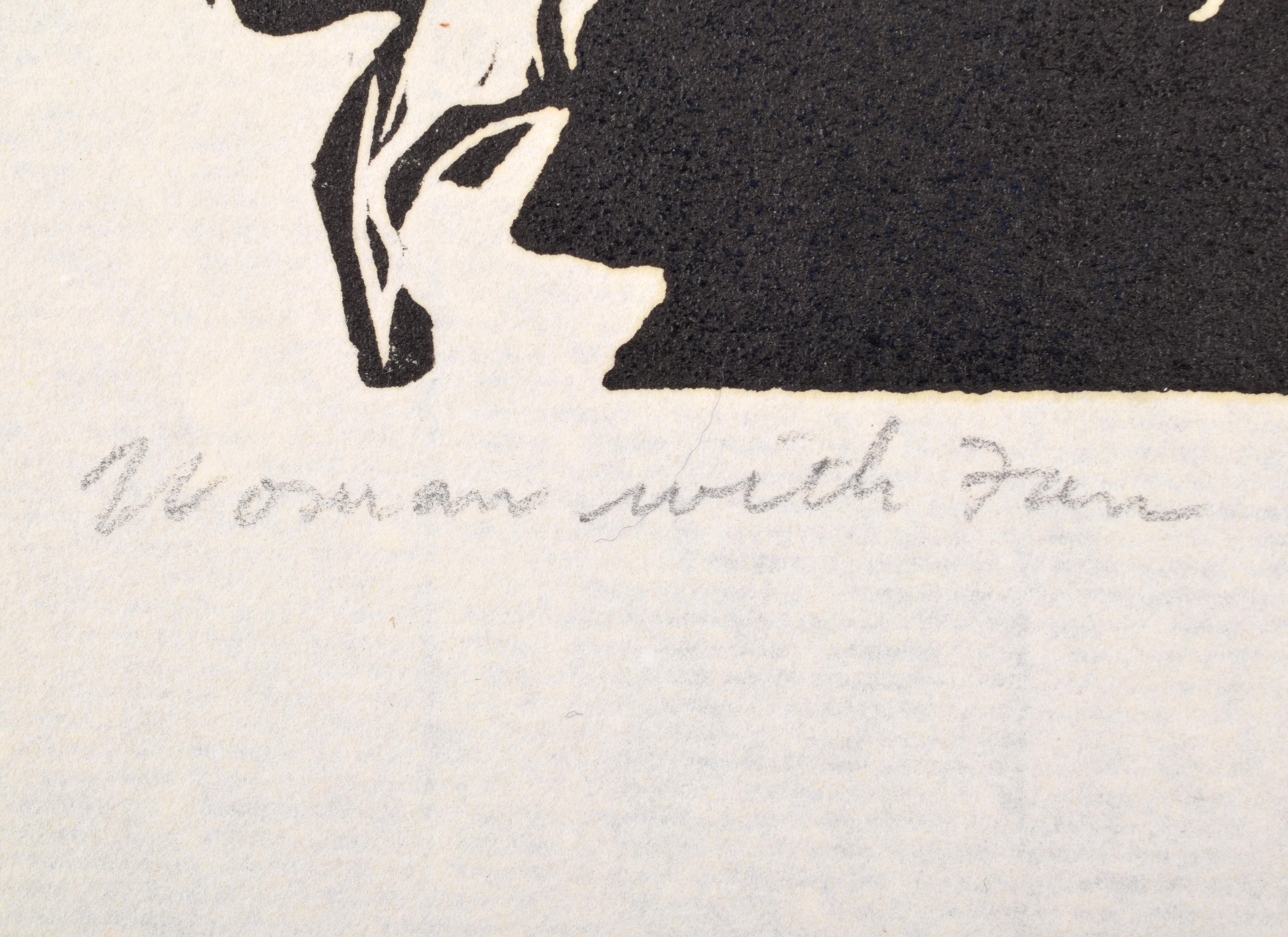 Jack Beal WOMAN WITH FAN Linocut For Sale 6