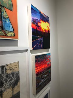 Clouds Changing Colours, landscape oil painting on canvas